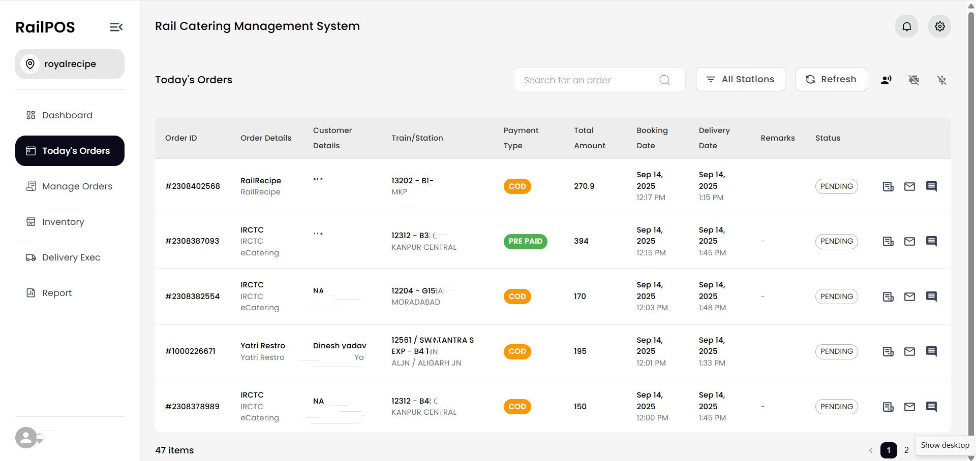 Order Management Dashboard